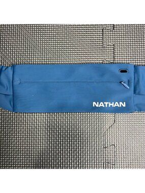 Nathan Blue Adjustable Running Belt With Zippered Pocket Lightweight Design Perf